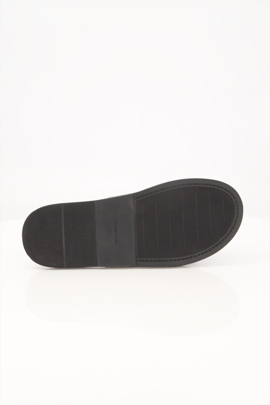 Midnight Luxe Black Leather Sandals with Gold Emblems