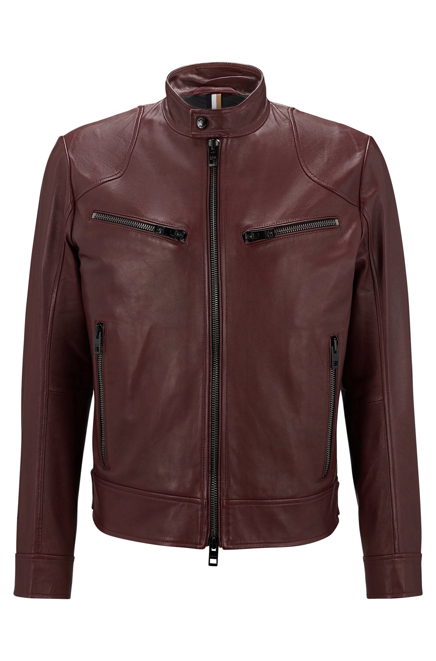 BIKER - NAPPA-LEATHER JACKET - DARK RED