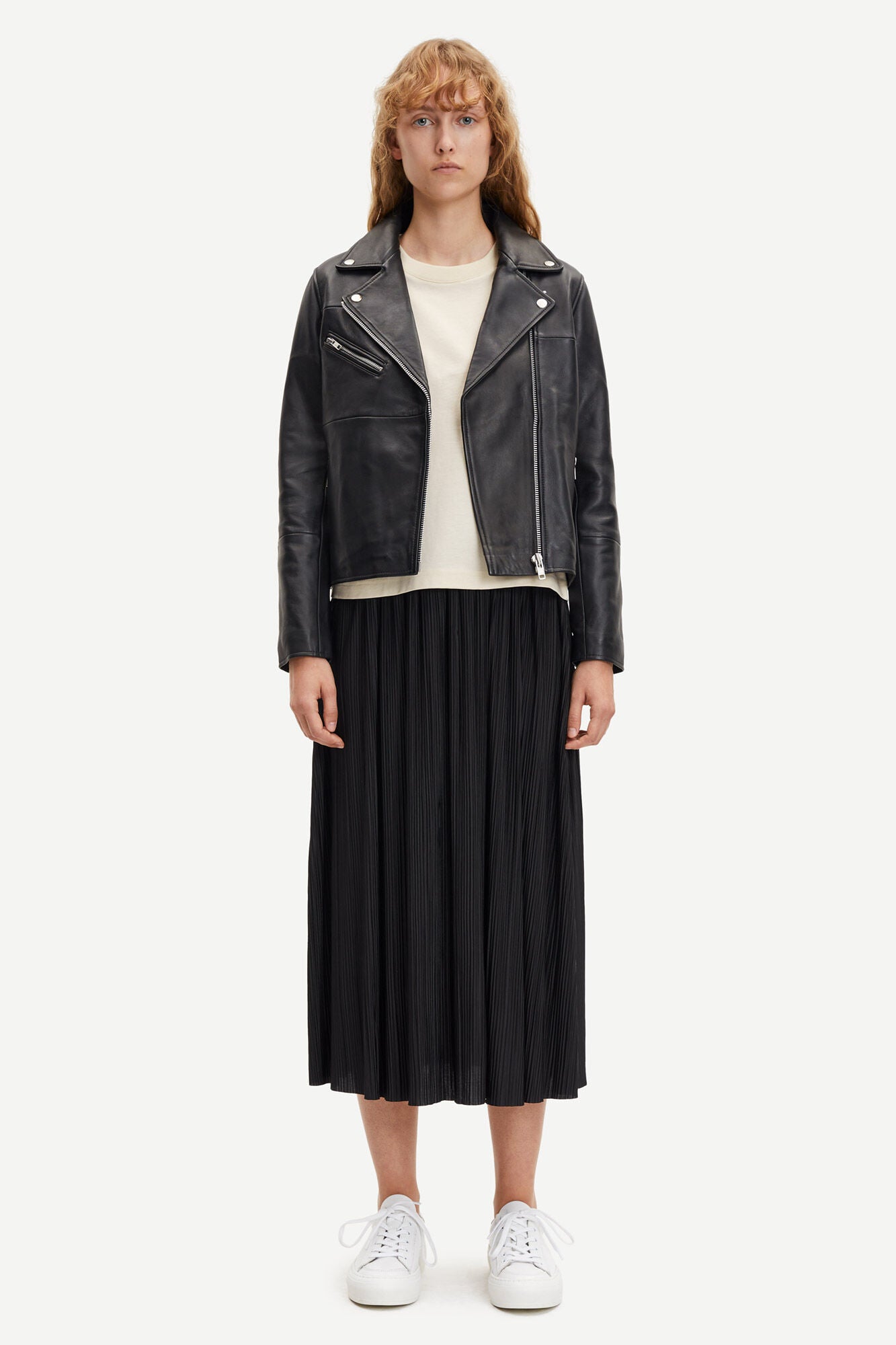 WOMEN BIKER LEATHER JACKET - BLACK