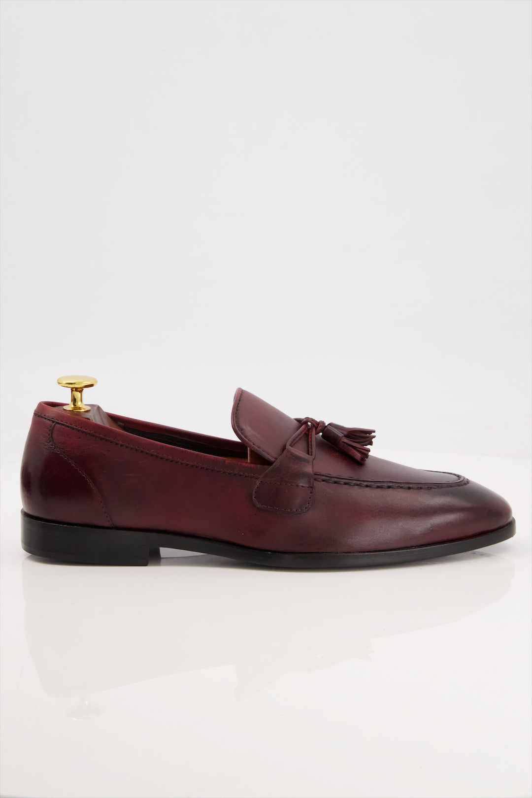 Heritage Tassel Loafers - Handcrafted Burgundy Leather Slip-On Shoes