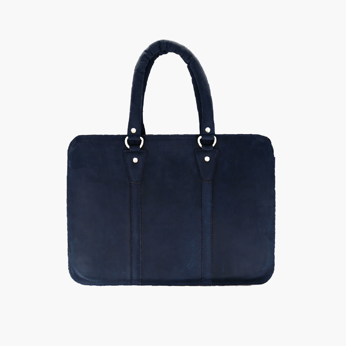 Handmade Canvas Leather Briefcase | Blue
