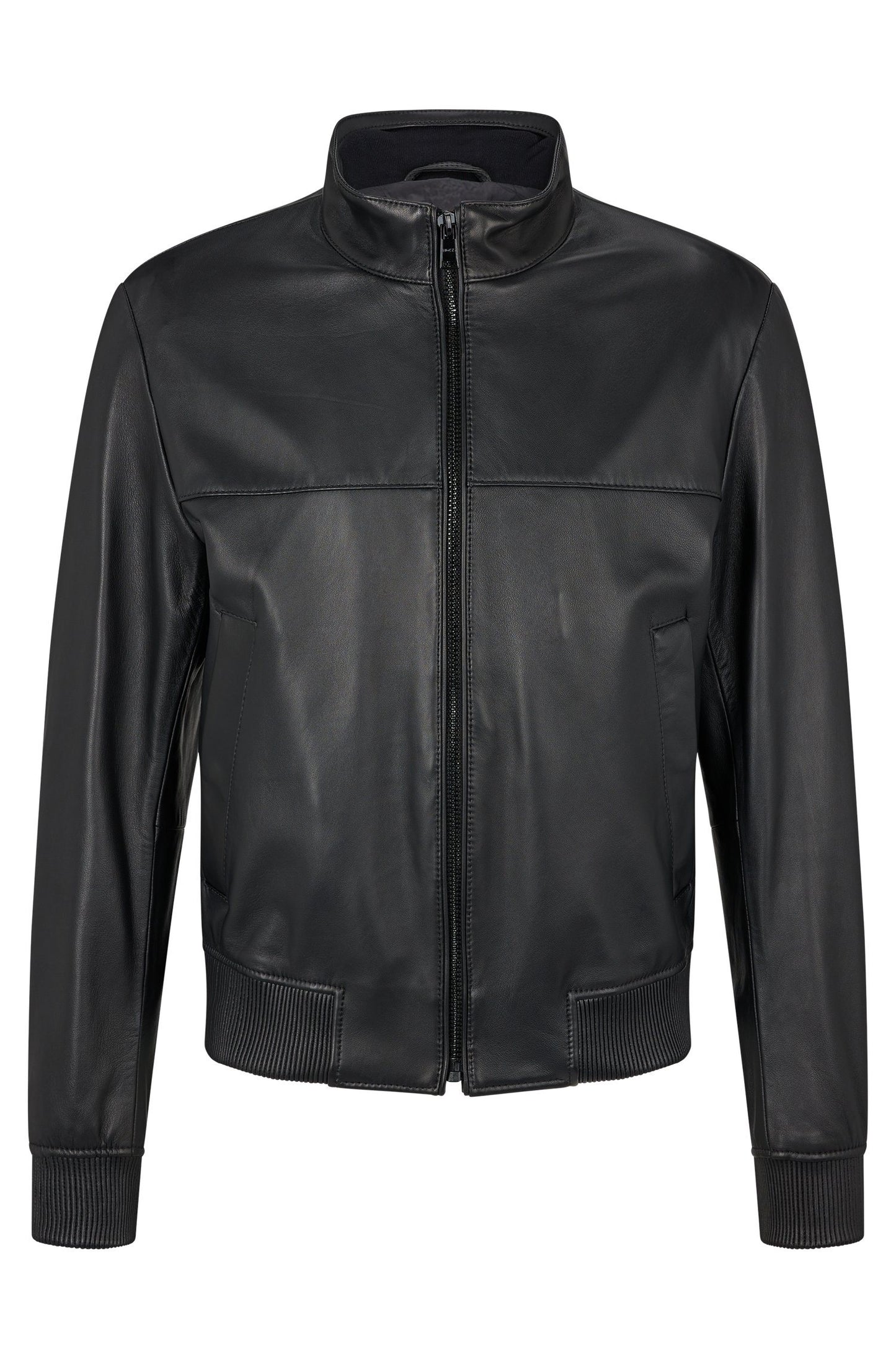 BOMBER JACKET IN NAPPA LEATHER - BLACK